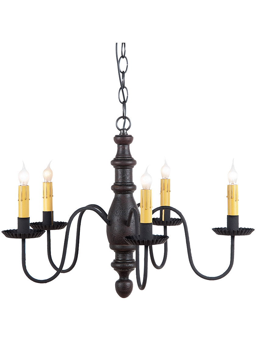 Country Inn Chandelier With Textured Black Finish